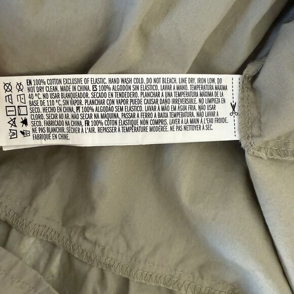 Womens Tiered Babydoll Mini Dress SZ M Sage Green Peasant Milkmaid Cottagecore - Picture 10 of 11